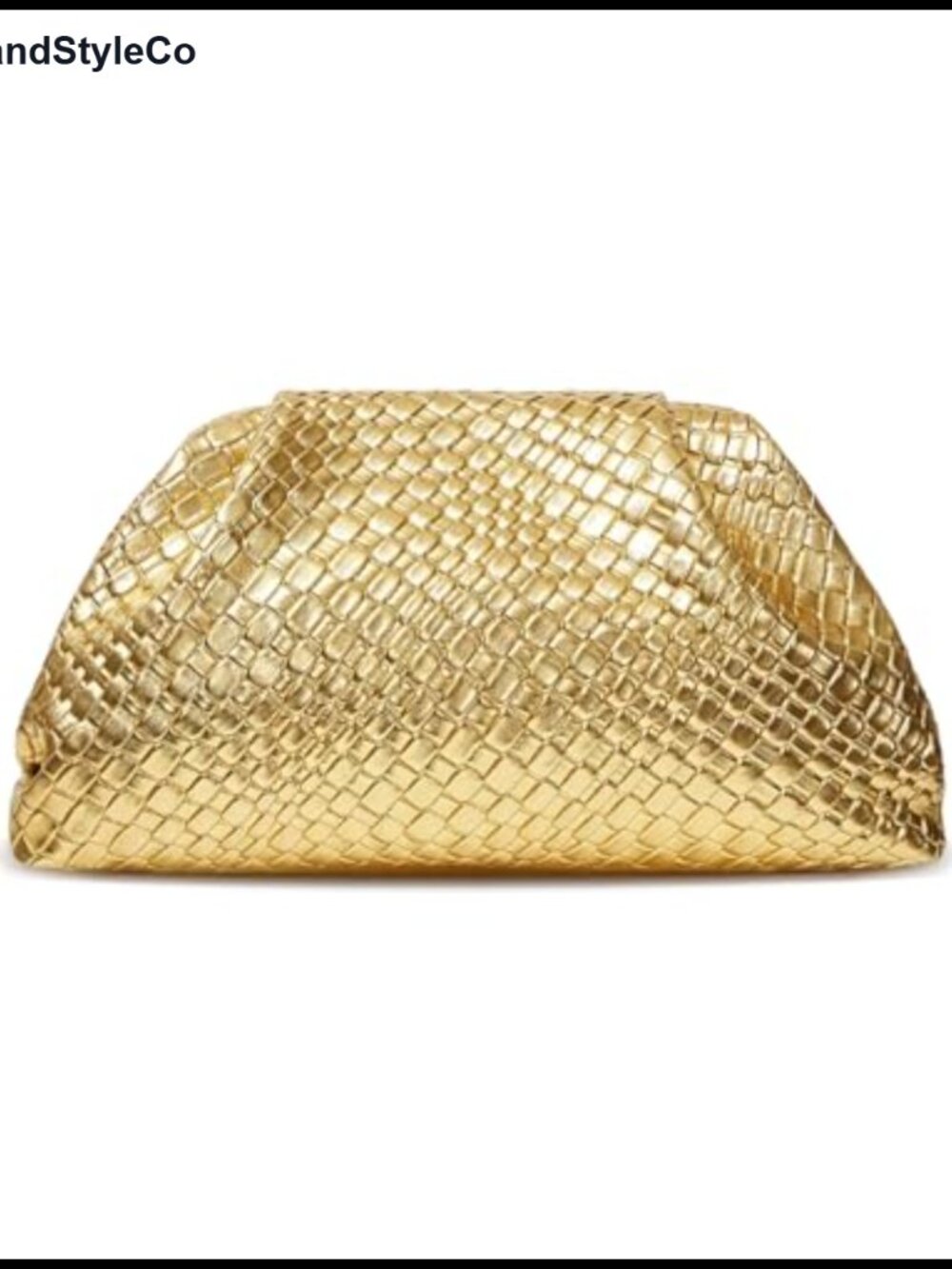 Woven PU Leather Clutch Purse Dumpling Evening Bag for Wedding Party Prom